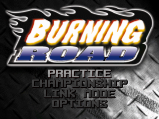 Burning Road title screen for Playstation